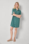 Load image into Gallery viewer, Organic Easy Shirt Dress I Everglade
