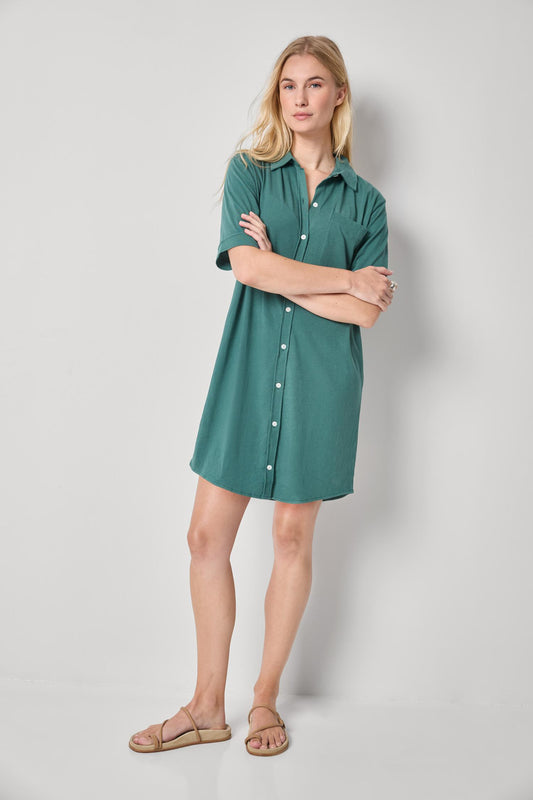 Organic Easy Shirt Dress I Everglade