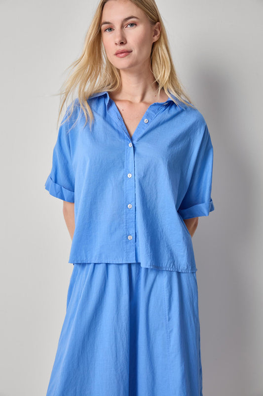 Elbow Sleeve Button Down I Ultramarine