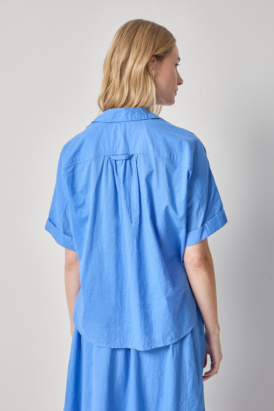 Elbow Sleeve Button Down I Ultramarine