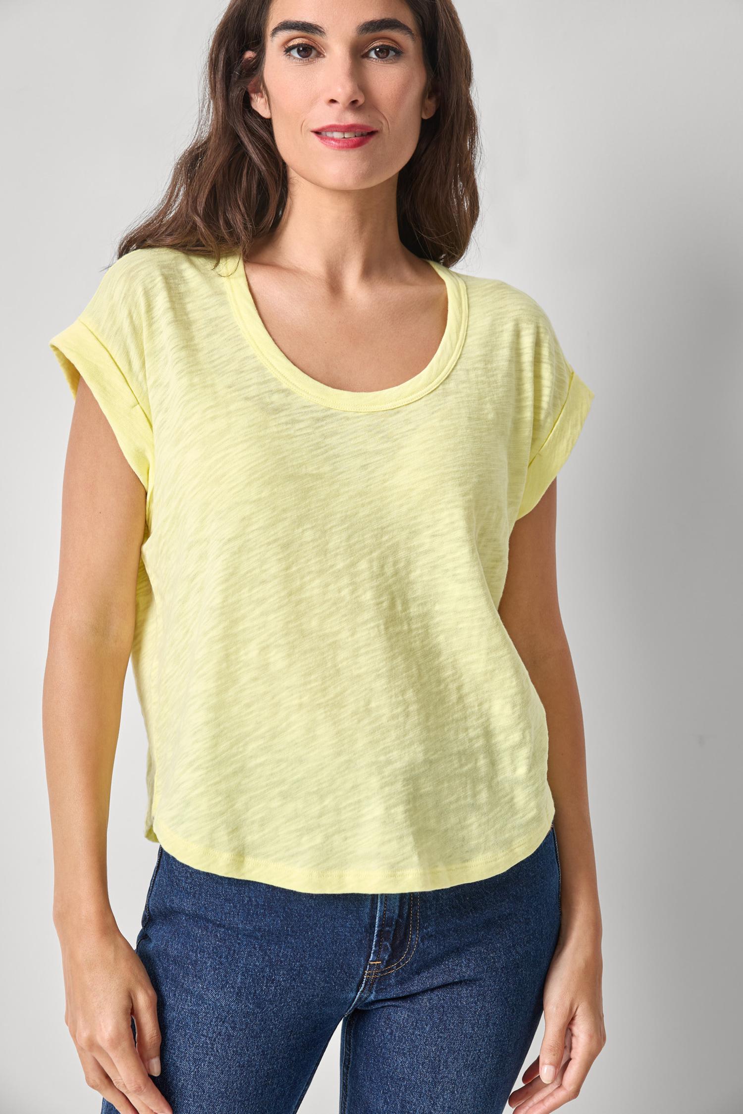Cuff Sleeve Boxy Top I Buttercup