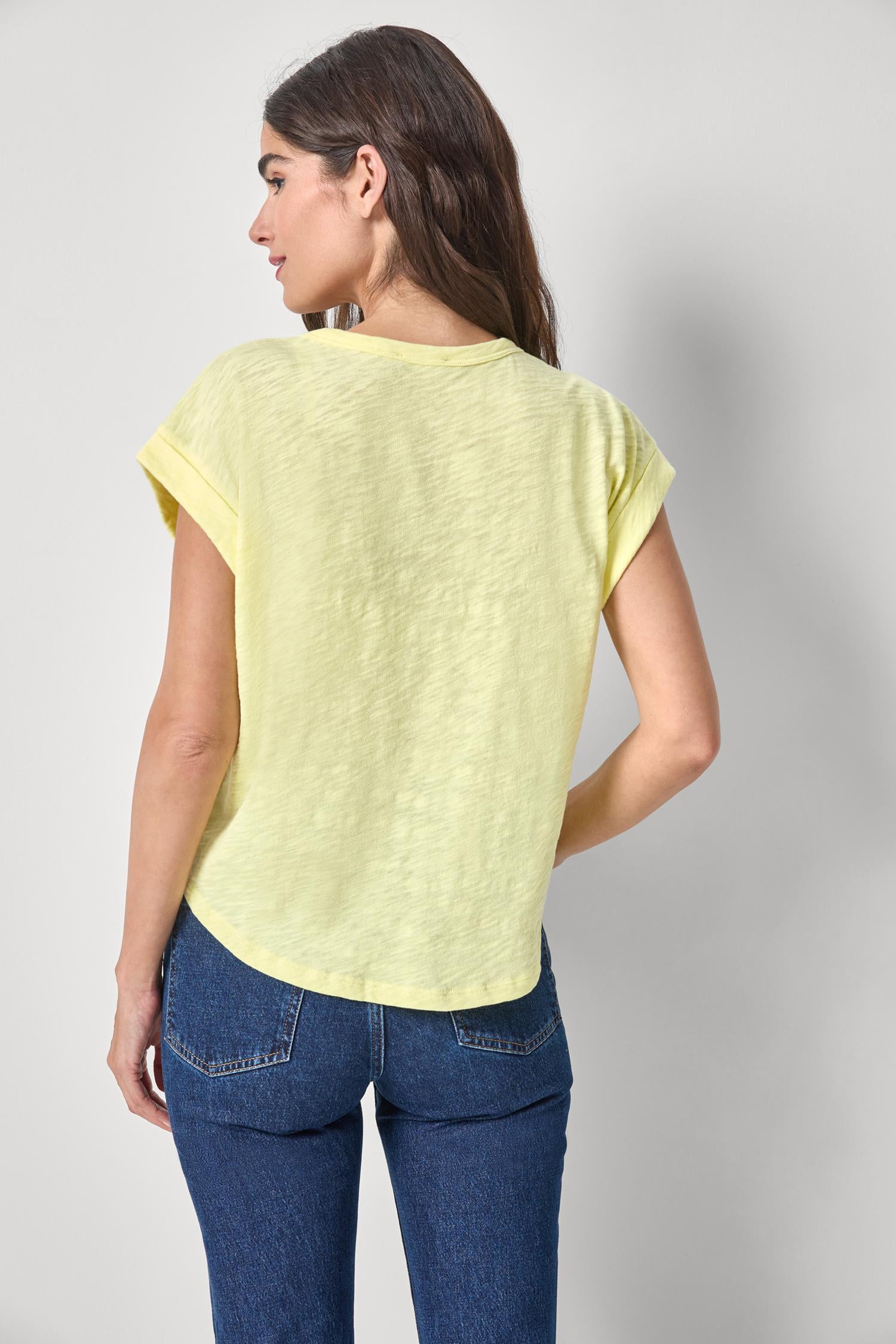 Cuff Sleeve Boxy Top I Buttercup