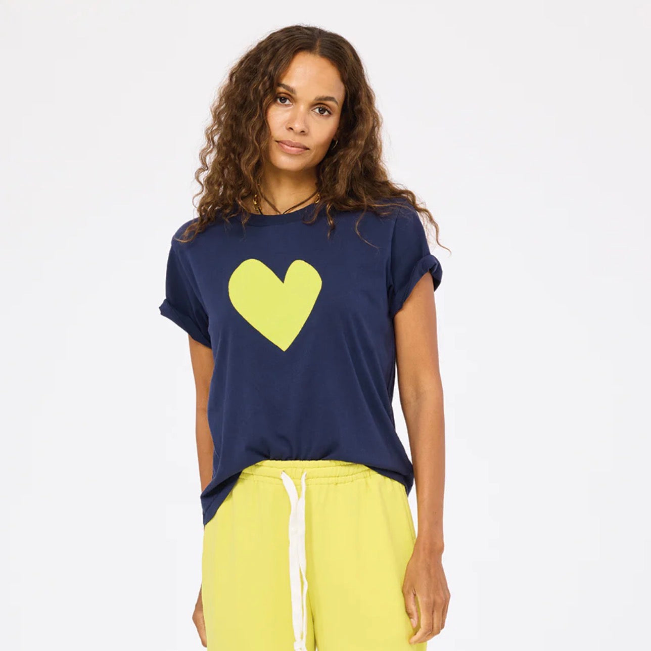Suke Imperfect Heart Tee I Indigo/Cactus