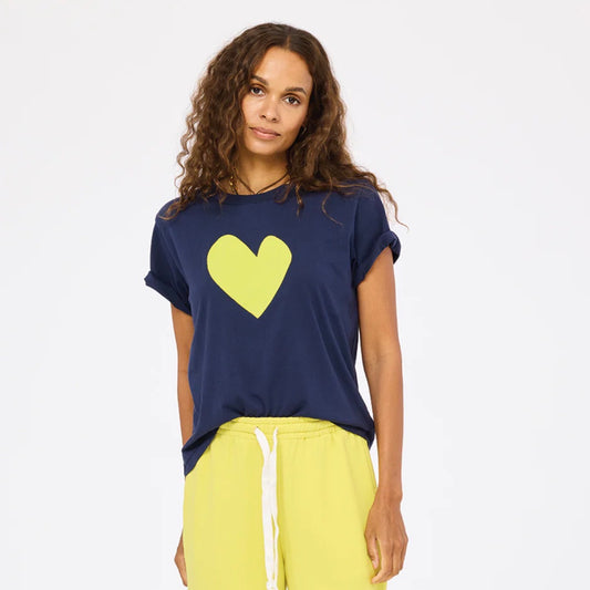 Suke Imperfect Heart Tee I Indigo/Cactus