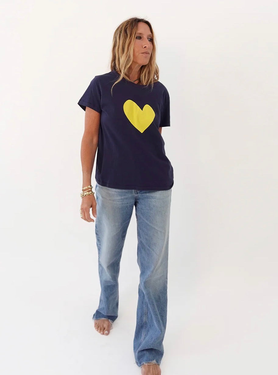Suke Imperfect Heart Tee I Indigo/Cactus