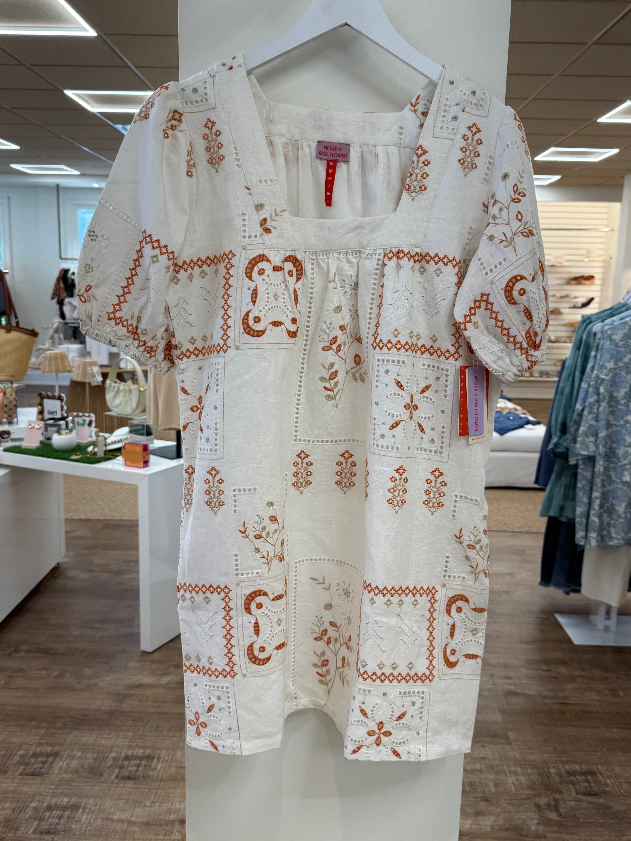 Square Neck Short Dress - Oaxaca Linen