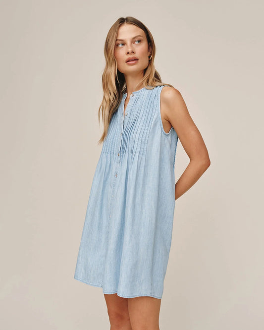 Sleeveless Pintuck Dress
