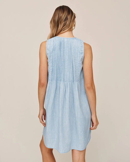 Sleeveless Pintuck Dress
