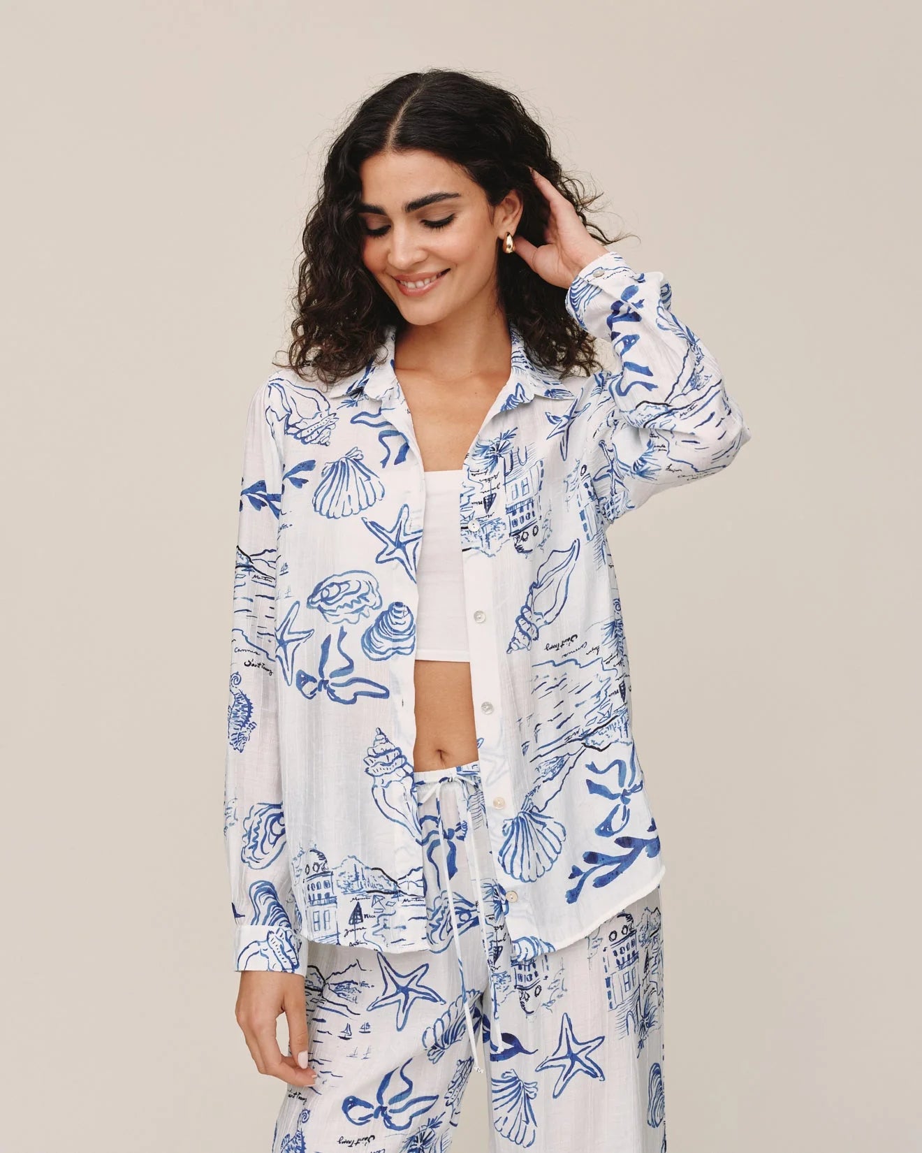 Classic Button Down I Riviera Print