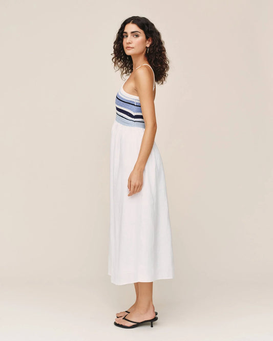 Crochet Mixed Dress- Ocean Blue