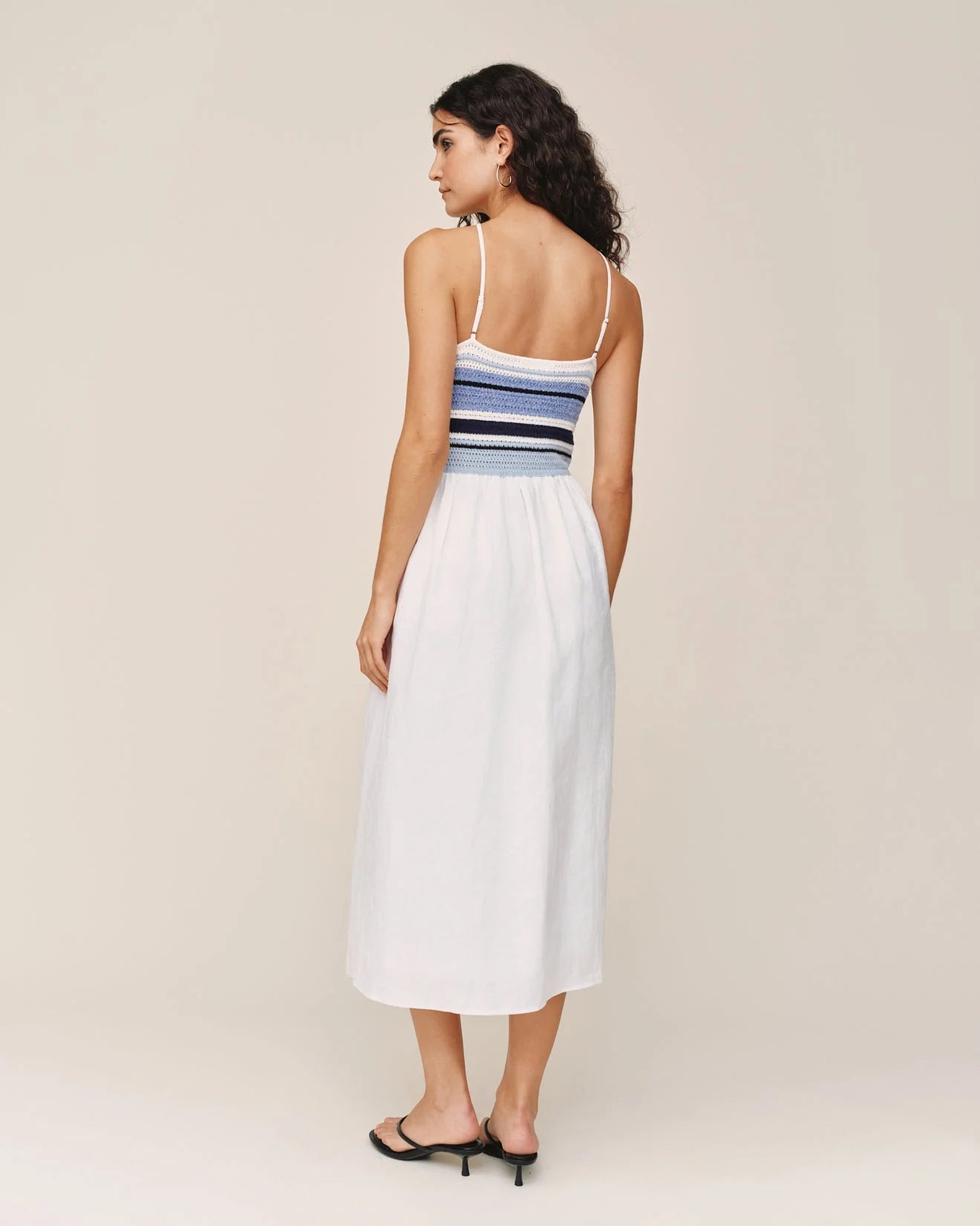 Crochet Mixed Dress- Ocean Blue