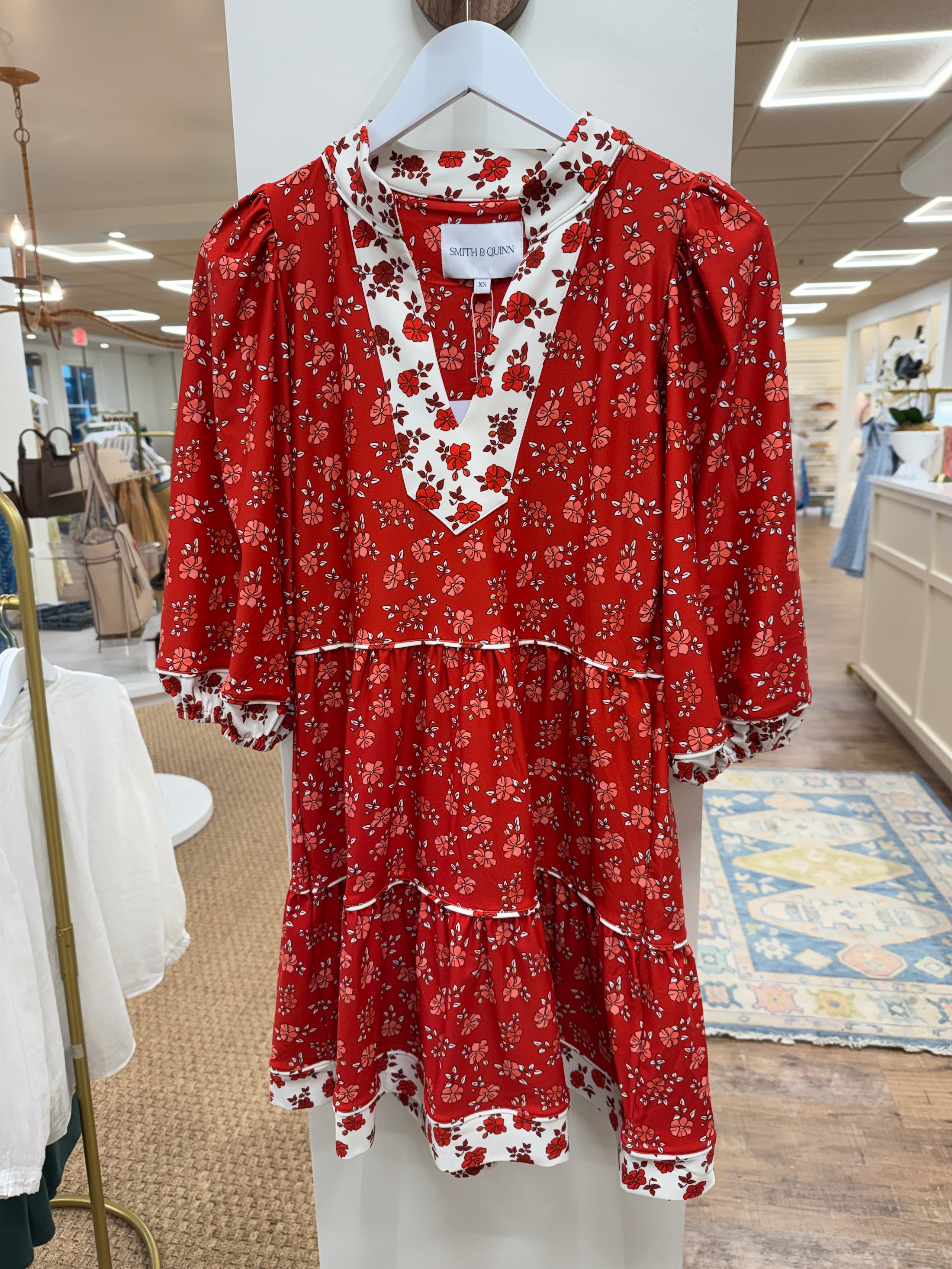 Tory Dress I Tomato Red Bloom