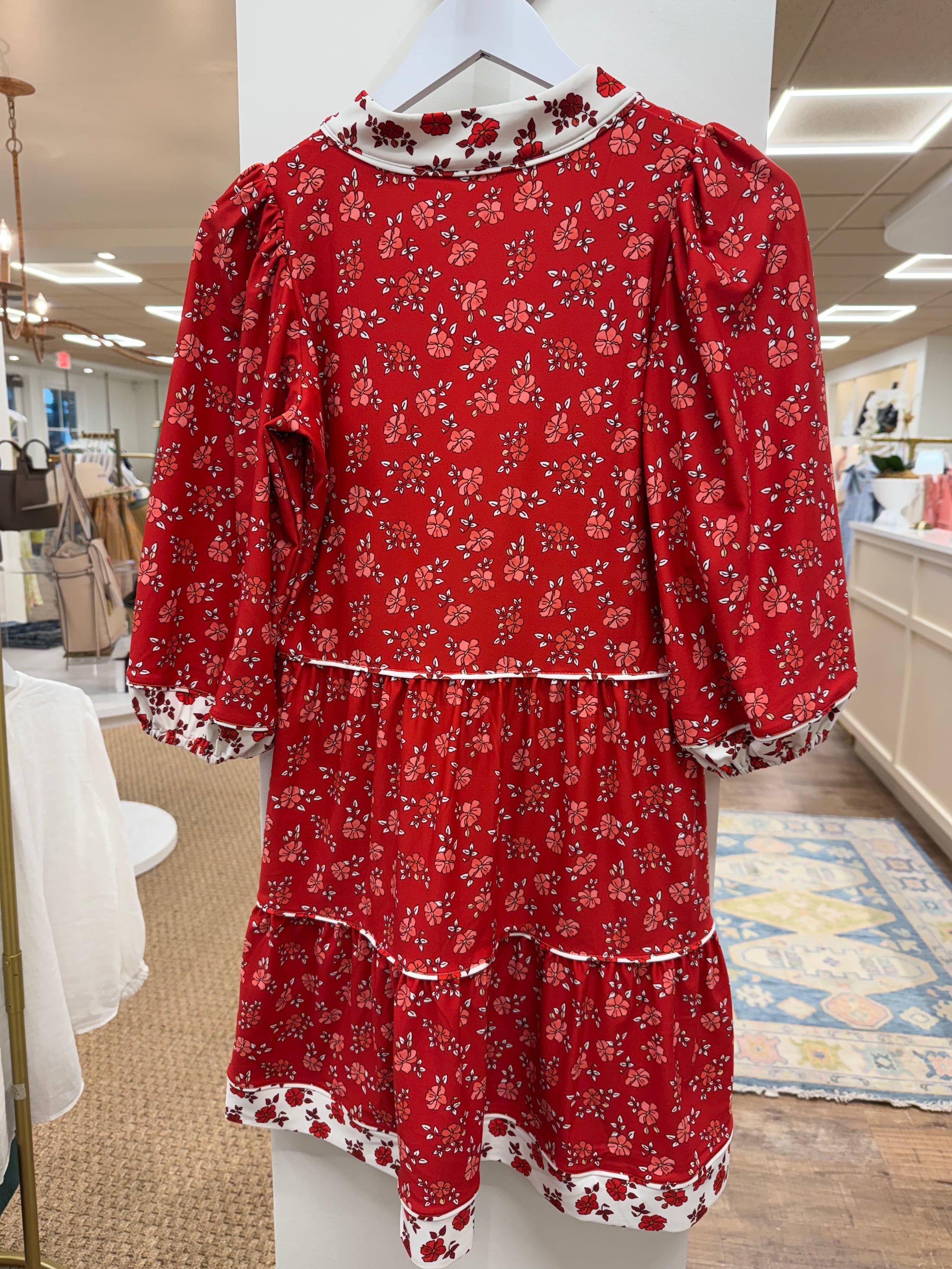 Tory Dress I Tomato Red Bloom