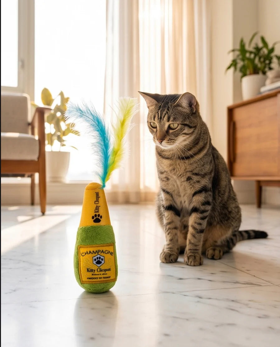Kitty Clicquot (Bottle & Caviar) Catnip Toys