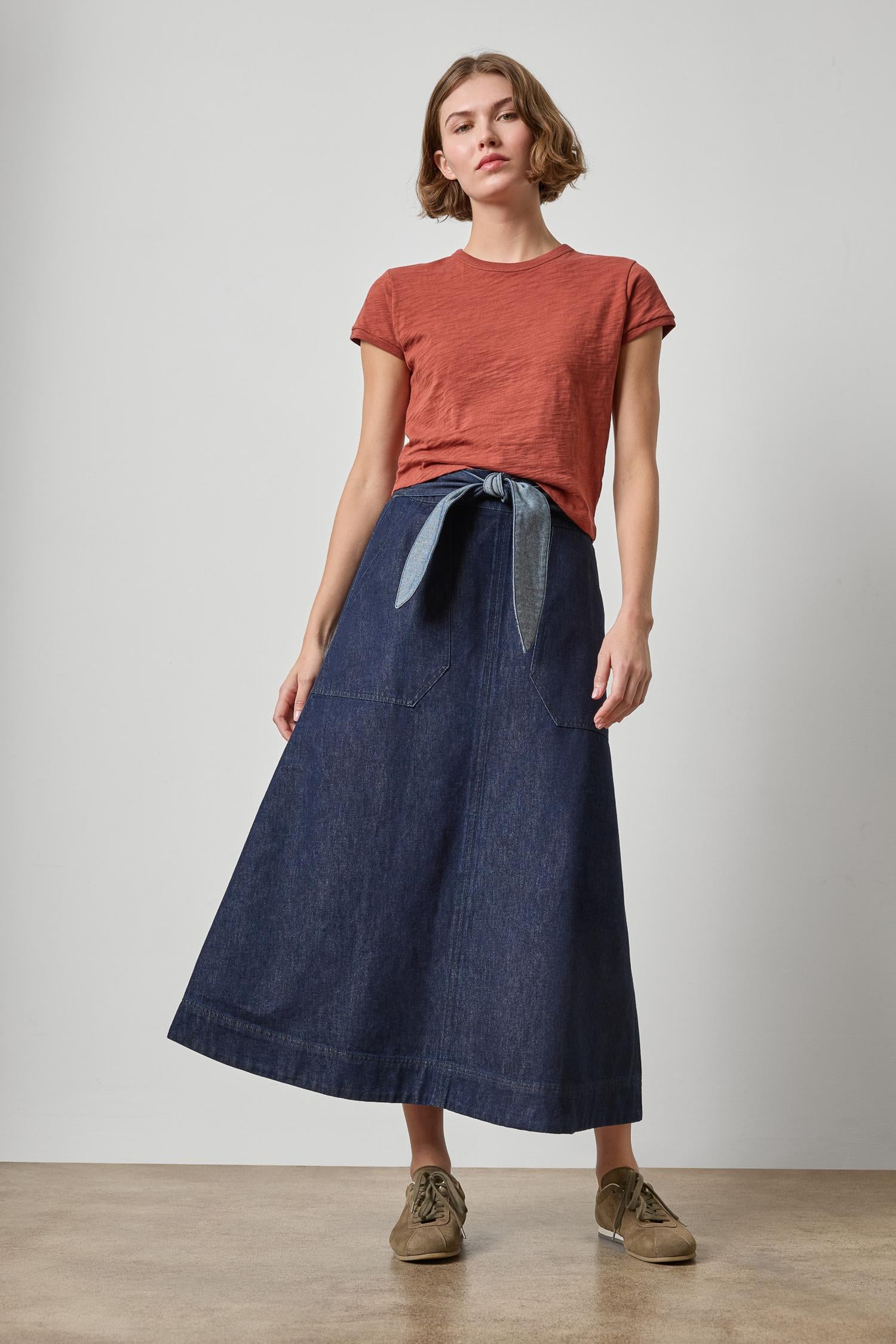 Belted Pocket Front Skirt