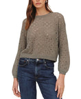 Load image into Gallery viewer, Balloon Sleeve Sweater- Shadow Moss
