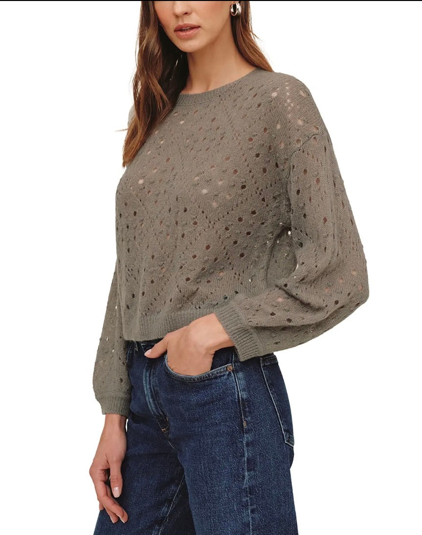 Balloon Sleeve Sweater- Shadow Moss
