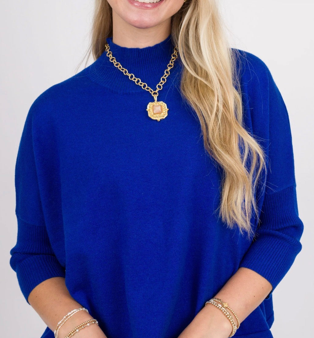 Aja “Ortho Solid” Sweater | Royal Blue O/S