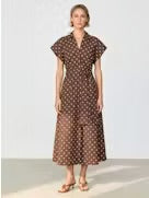 Lennon Dress | Chocolate Polka Dot