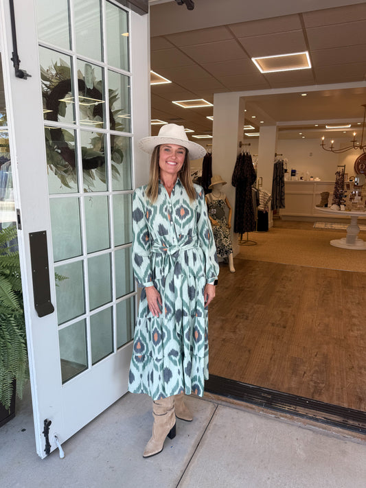 Ariel Ikat Maxi Dress