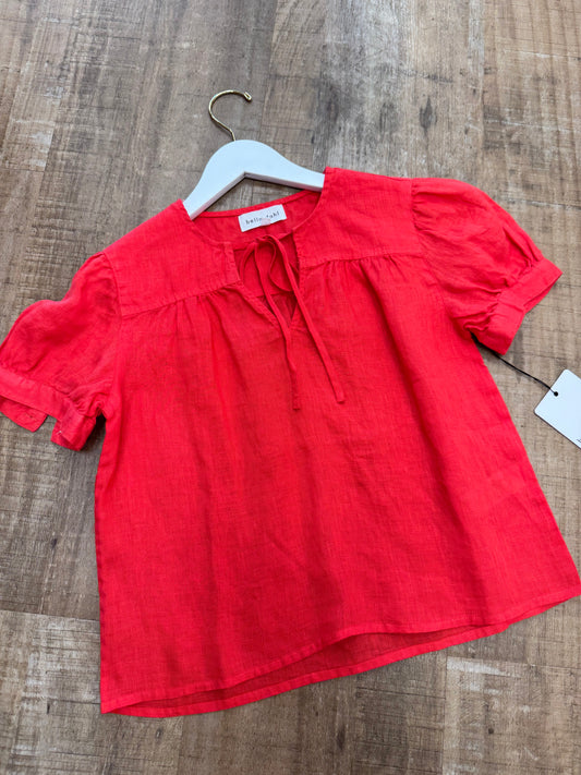 Short Sleeve Flowy Pullover I Scarlet Sand