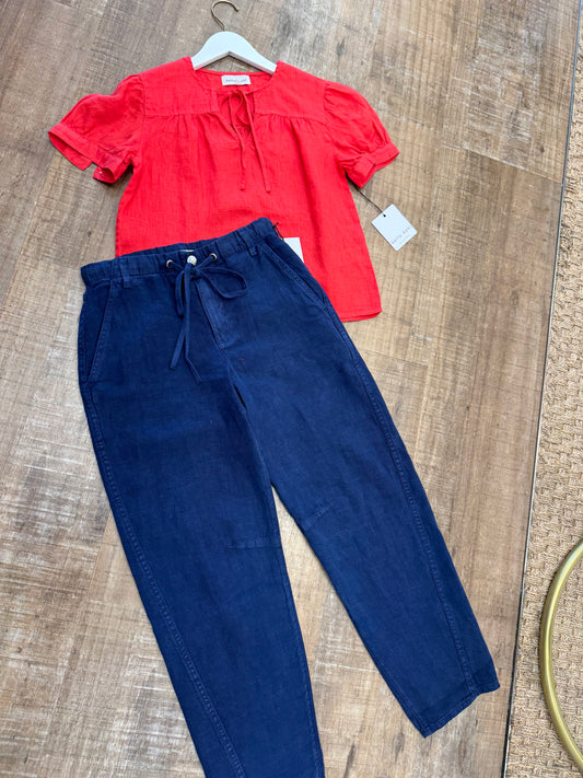 Short Sleeve Flowy Pullover I Scarlet Sand