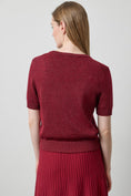 Load image into Gallery viewer, V-Neck Sweater | Wineberry Sparkle
