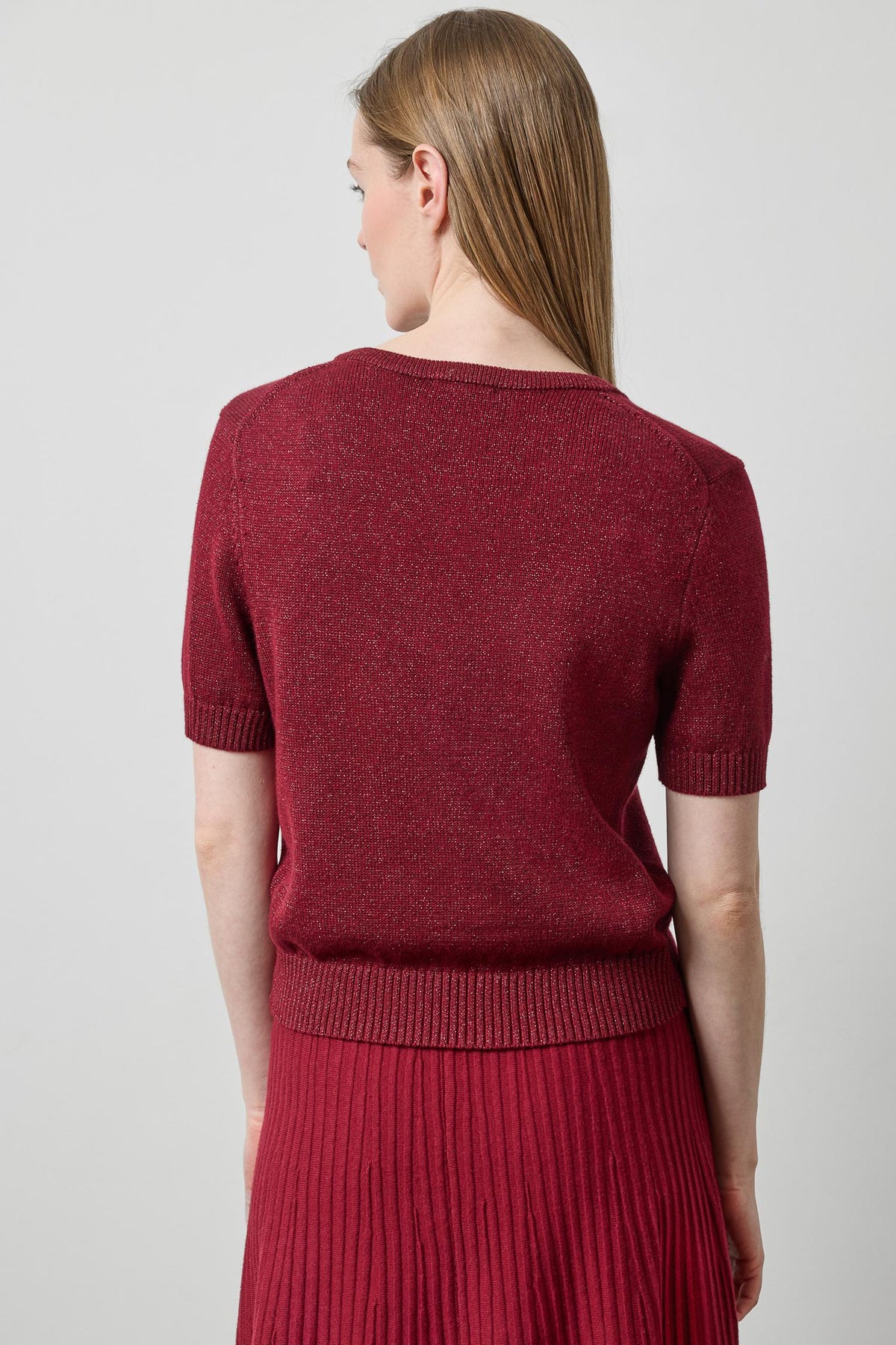 V-Neck Sweater | Wineberry Sparkle