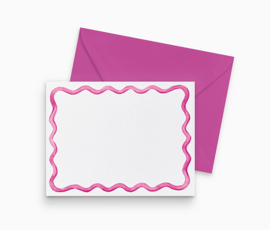 Wavy Pink Notecards