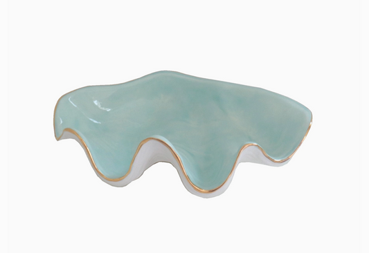 Aqua Clam Shell Bowl