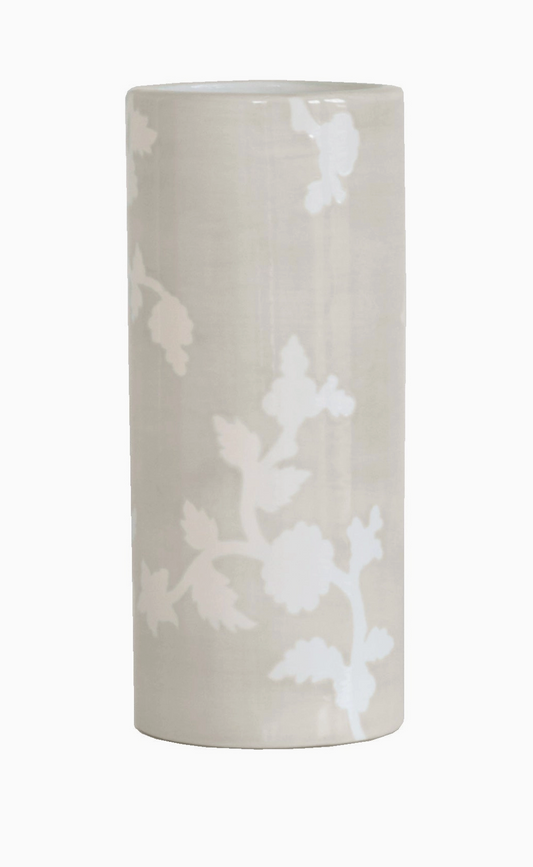 Beige Chinoiserie Vase Tall