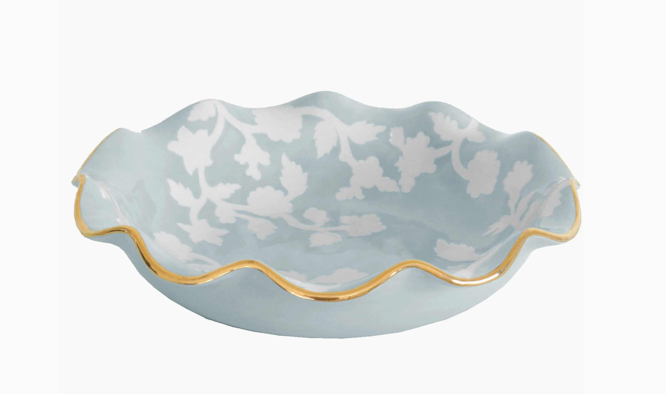 Blue Chinoiserie Scalloped Bowl