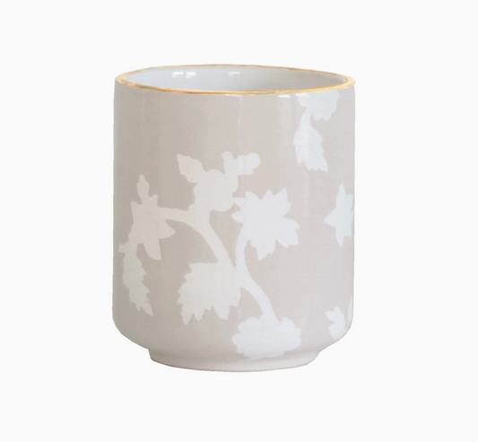 Beige Chinoiserie Vase Petite