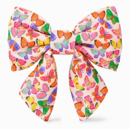 Butterflies Lady Dog Bow