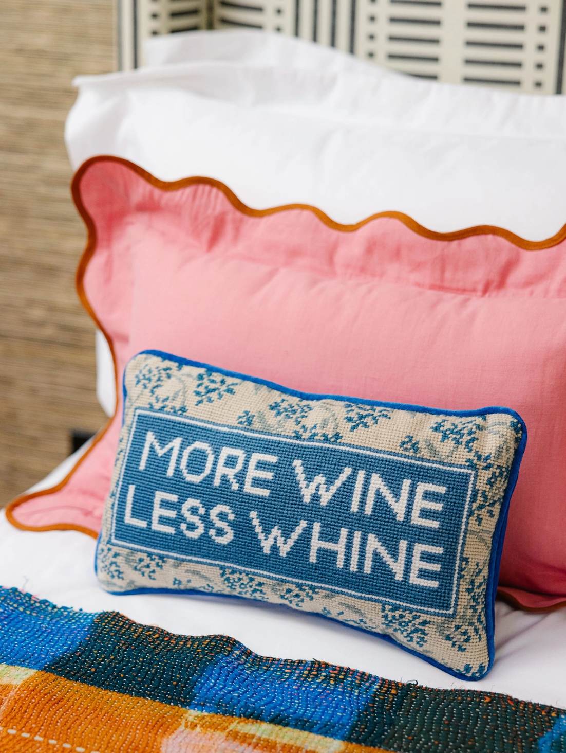 Whine Needlepoint Pillow