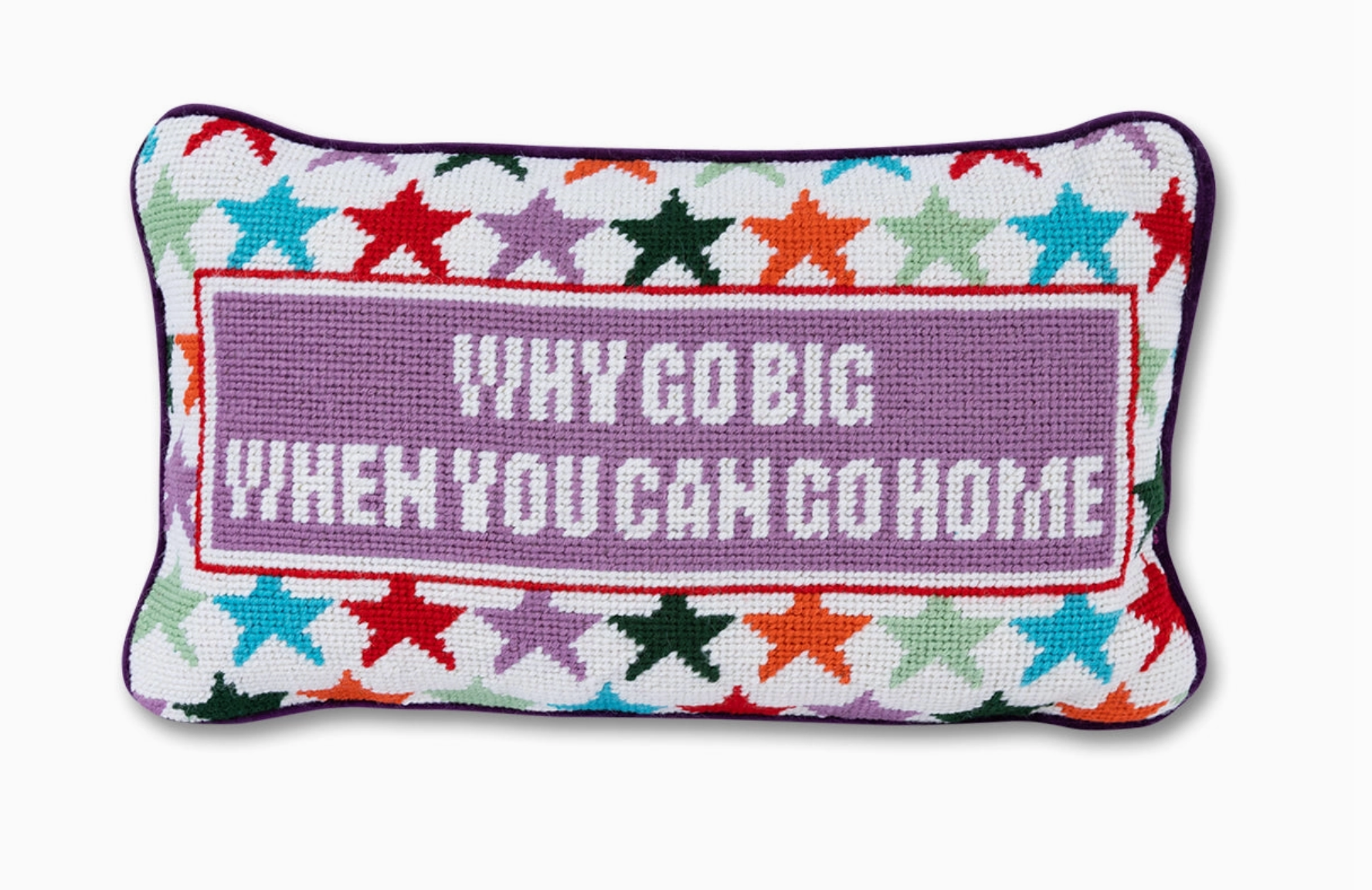 Go Big Needlepoint Pillow