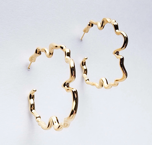 Gold Poppy Hoops