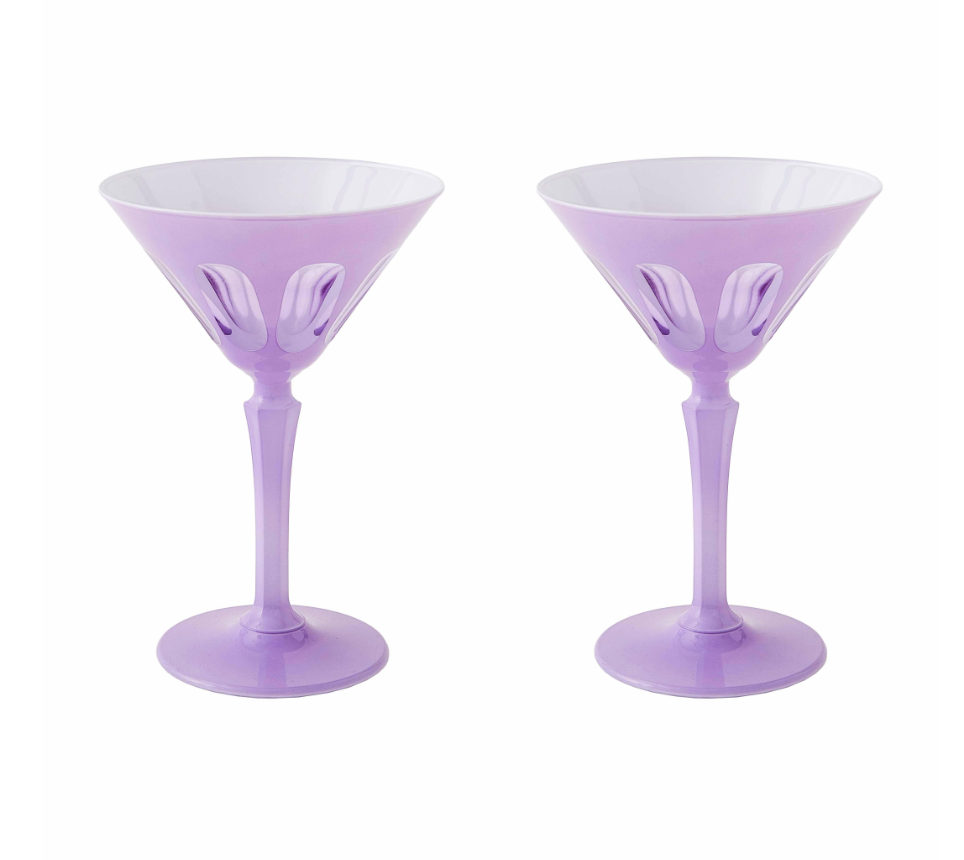 Purple Martini Glasses | Set of 2