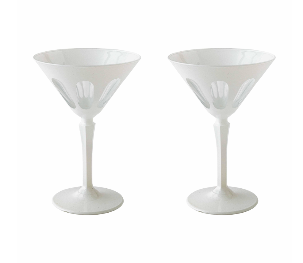 White Martini Glasses | Set of 2