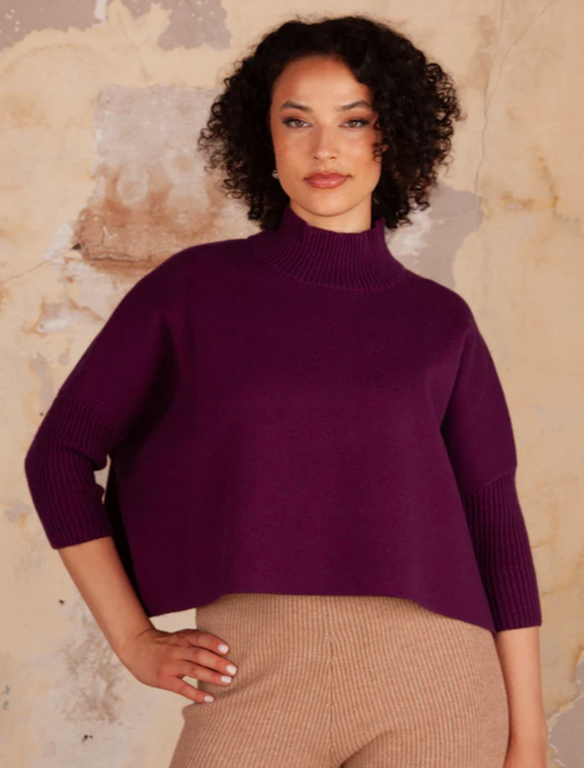 Aja Sweater | Purple Wine