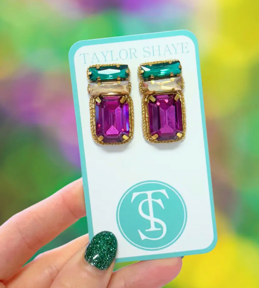 Mardi Gras Gem Studs
