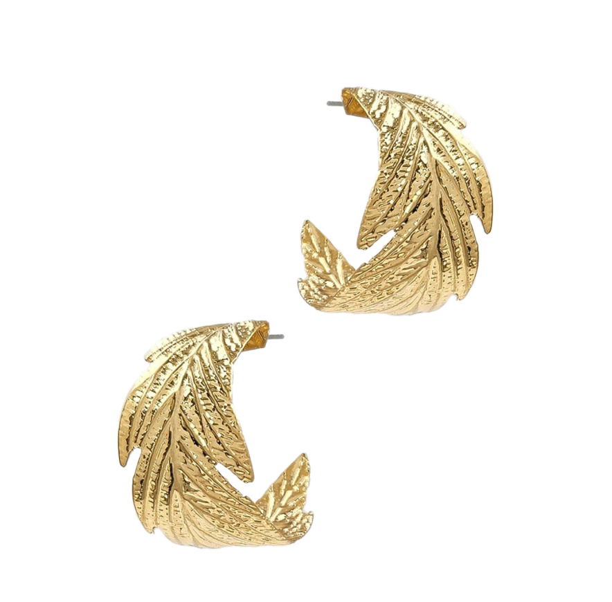 Curved Leaf Earrings