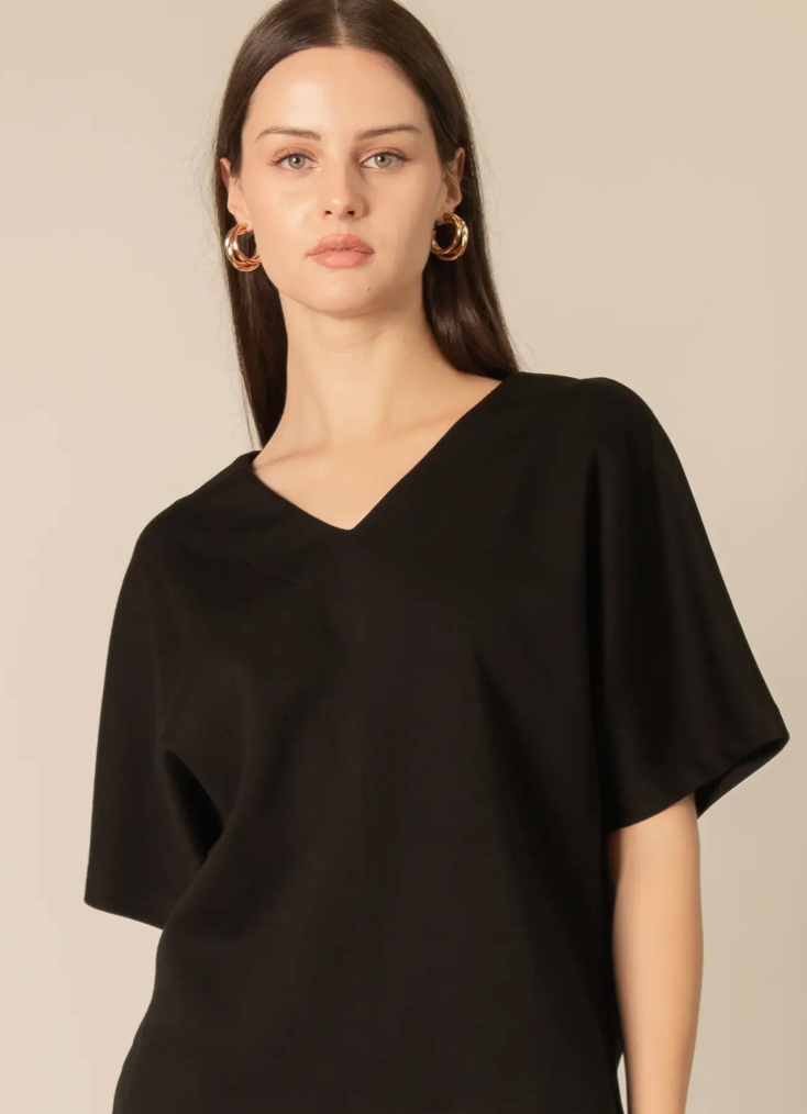 P.Cill Butter Modal V Neck Short Sleeve Top