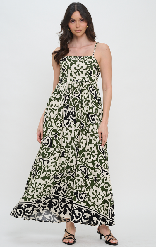 Olive Scroll Dress