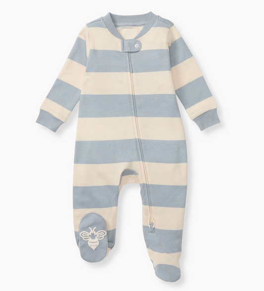 Rugby Stripe Organic Cotton Sleep & Play: Quarry