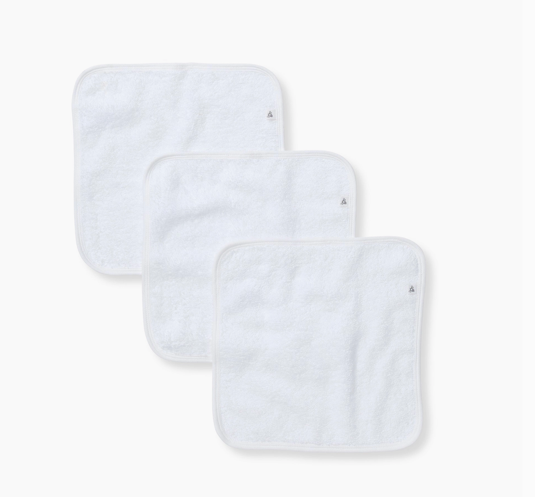 Organic Cotton Woven Terry Solid Washcloths 3 Pack - Cloud