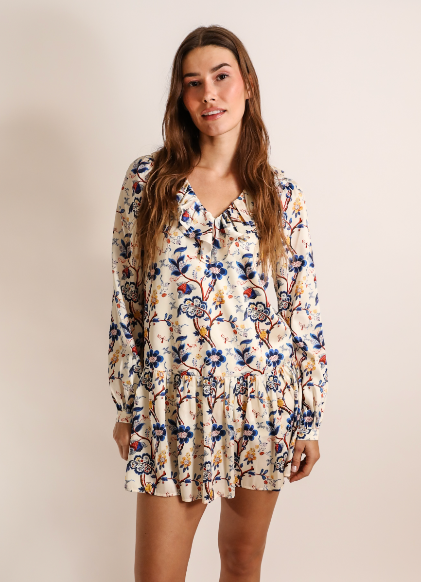 Rachel Dress | Ivory Chintz