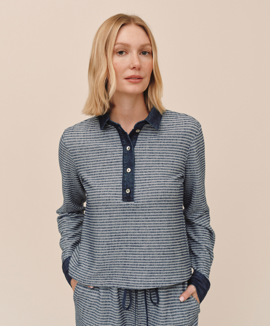 Contrast Polo Top