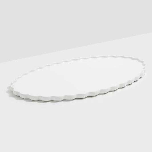 Wave Oval Platter | White