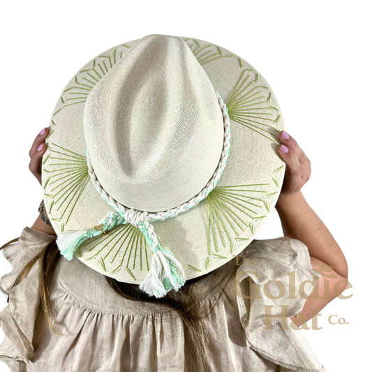 Mallorca Hat | Lime & Turquoise L